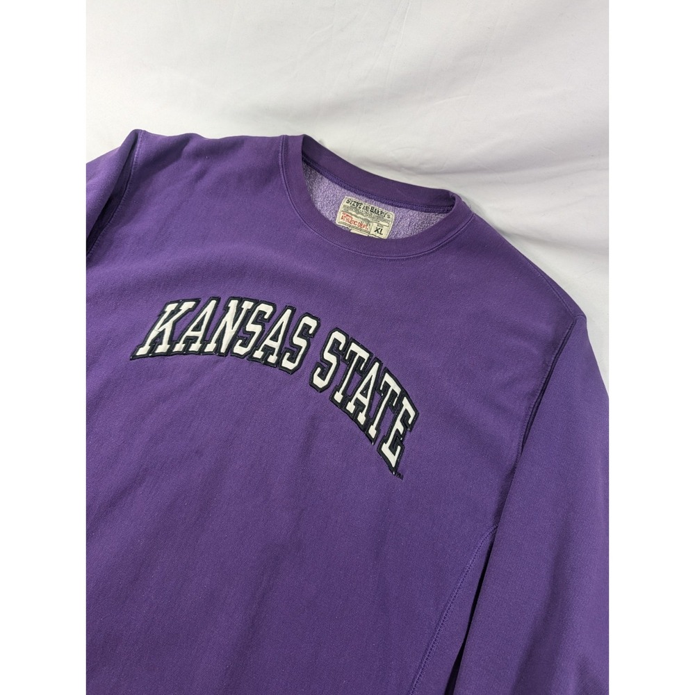 Steve & Barry's Vintage 90's Kansas State Purple Pullover Crewneck Thick Size XL